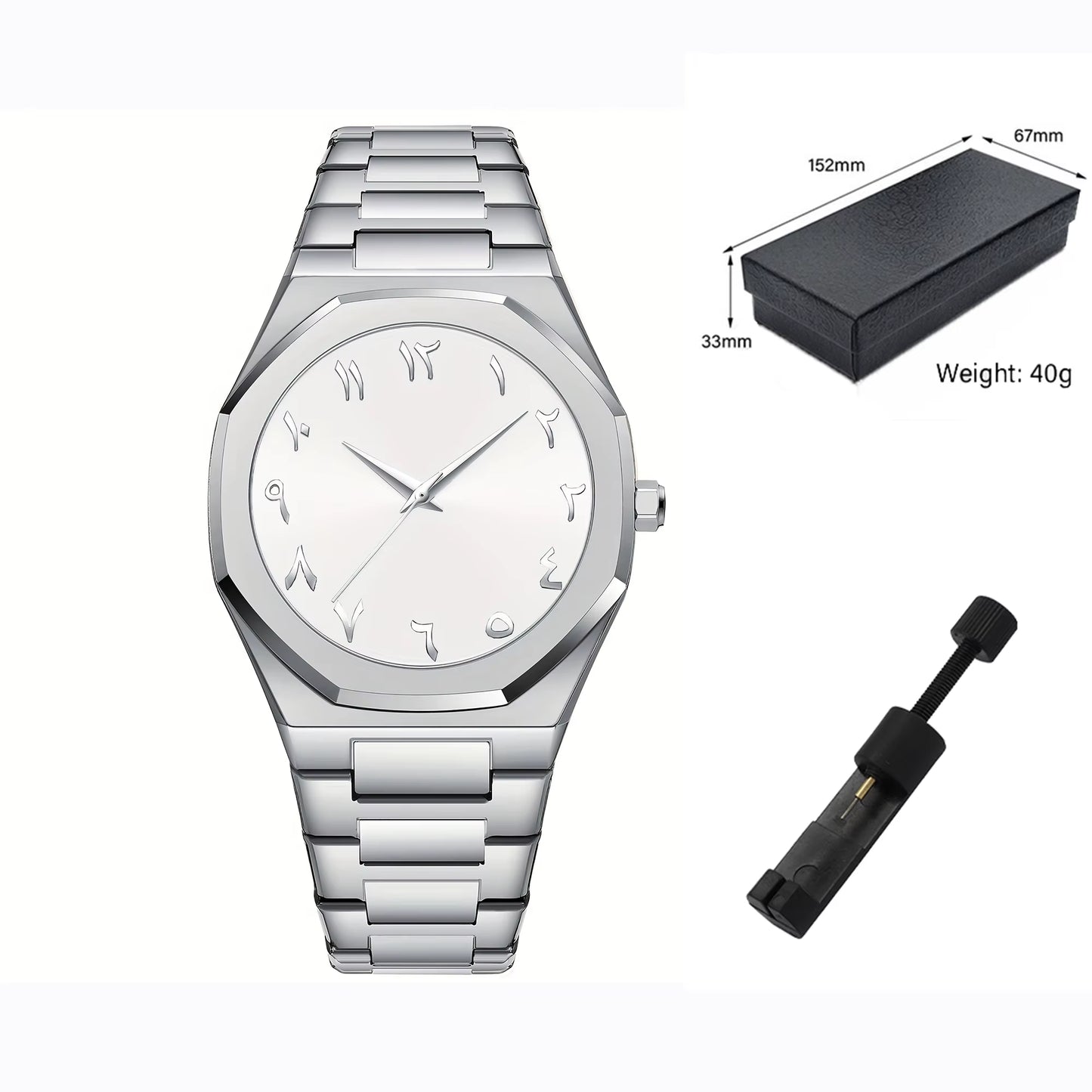 Modern Minimalist Personality Creative All-Black Men'S Watch Arabic Digital Sports Leisure Alloy Men'S Watch Unique Design Watch