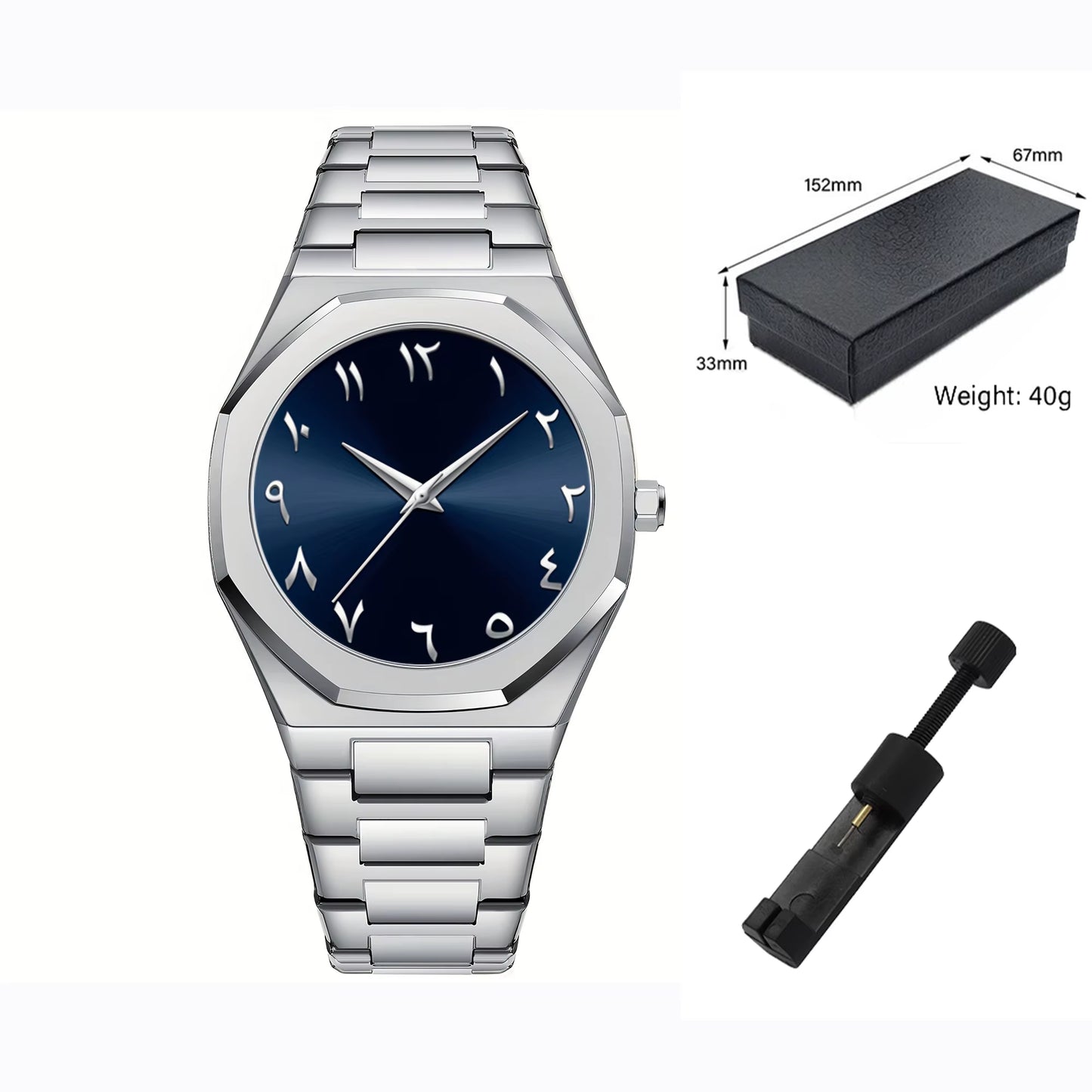 Modern Minimalist Personality Creative All-Black Men'S Watch Arabic Digital Sports Leisure Alloy Men'S Watch Unique Design Watch